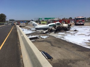 Airplane on Freeway in Orange County